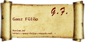 Gasz Fülöp névjegykártya